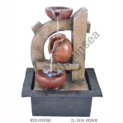 Water Fountain with LED Light Eternal 3 Bowls Indoor Water feature Fountain