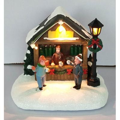 Animated Lighted Christmas Hot Coffee Shop