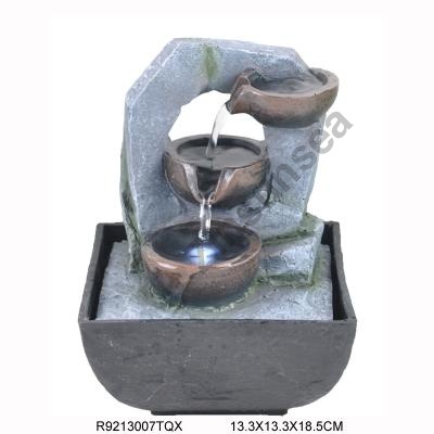 Small Overflowing Pots Water Fountain With Light Perfect Indoor Water Feature
