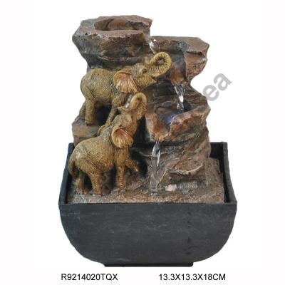 NEW Cute Figurine Elephant Collector Gifts Tabletop Cascading Water Fountain