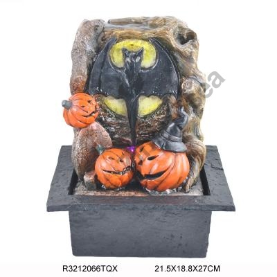 Halloween Haunted Skull Water Fountain Spooky Jack-O'-Lanterns