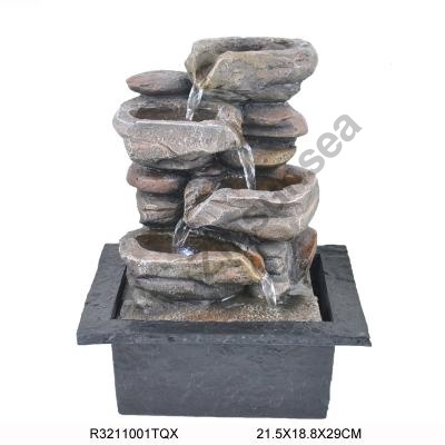 Small Indoor Stone / Rock Water Fountain With LED Light New