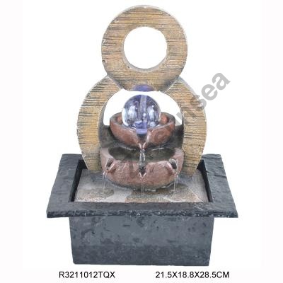 Tabletop Fountain with LED Light Relaxation Zen Meditation Home Bedroom