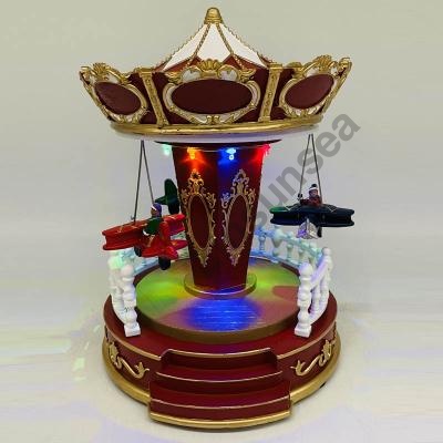 LED Christmas  Carousel With Riding Kids