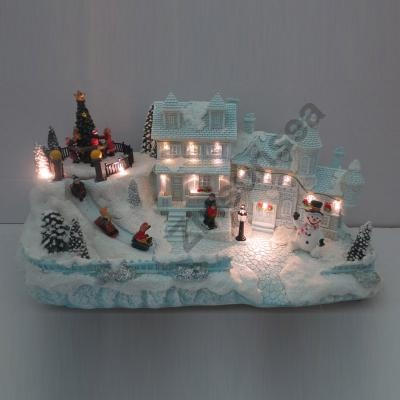 Christmas Village With Moving Xmas Tree