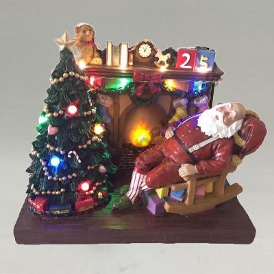 Christmas Scene With Sleeping Santa