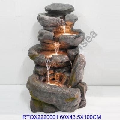 LED Outdoor Cascading Stone Fountain